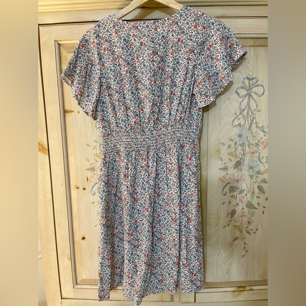 LOFT Petite Floral Smocked Waist Dress – Size 00P (NWT) - Picture 5 of 6